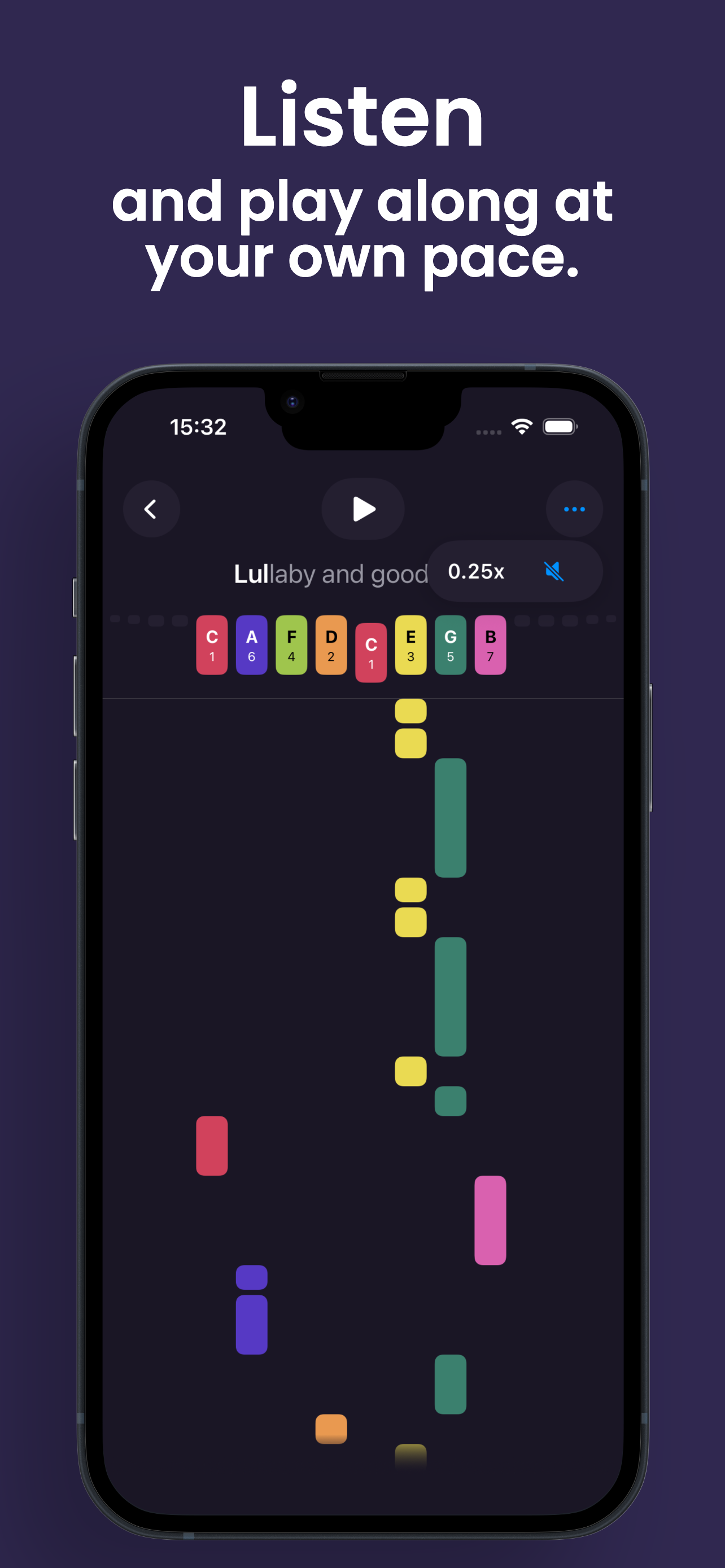 Tempo control and mute toggle during playback